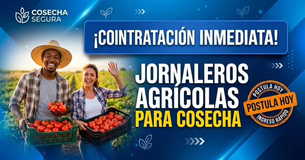 Jornaleros agrícolas para cosecha